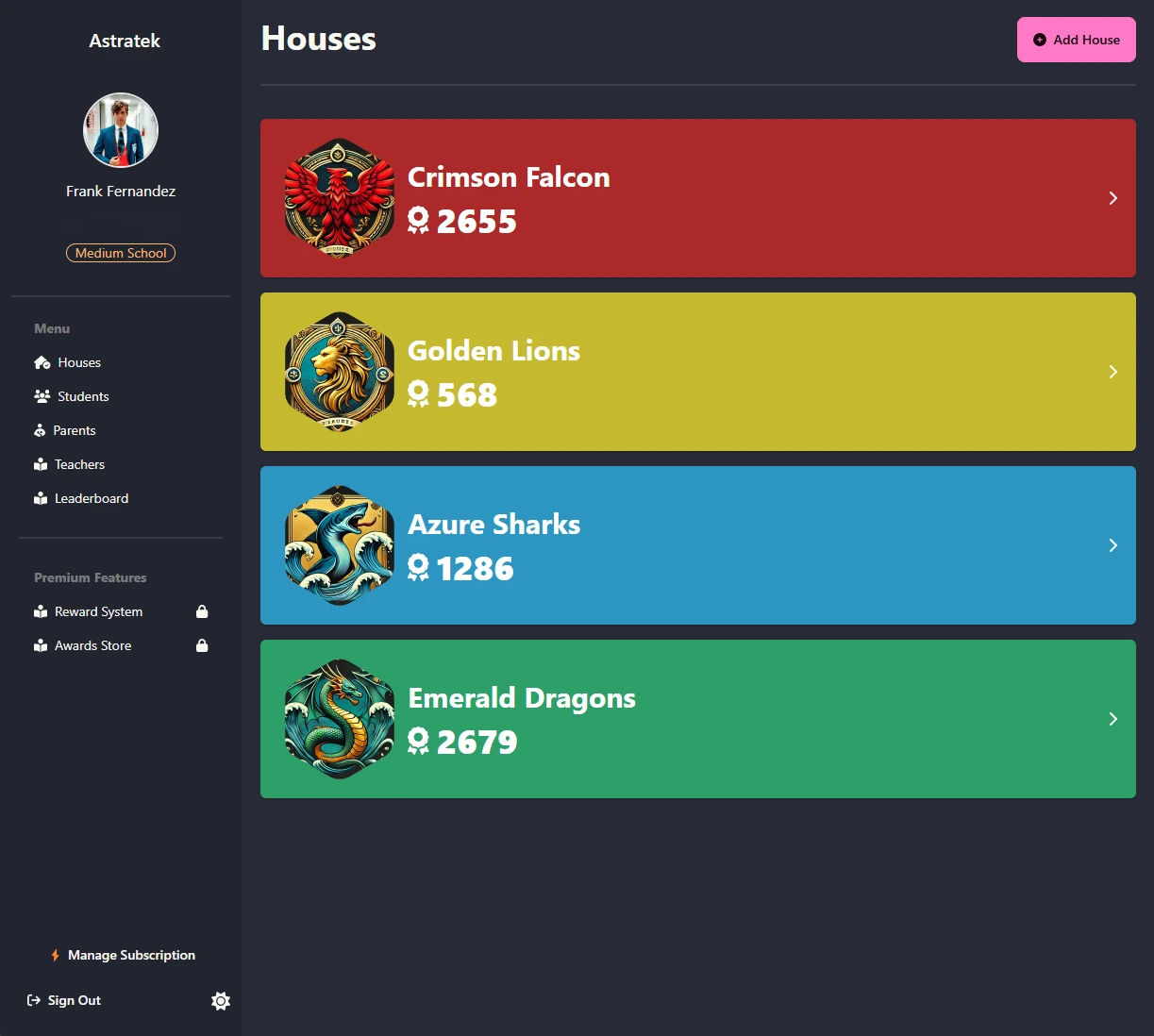 a screenshot of the house screen